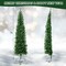 Costway 7ft Pre-lit PVC Artificial & Pine Needles Half Christmas Tree w/ 450 Branch Tips & 150 Lights